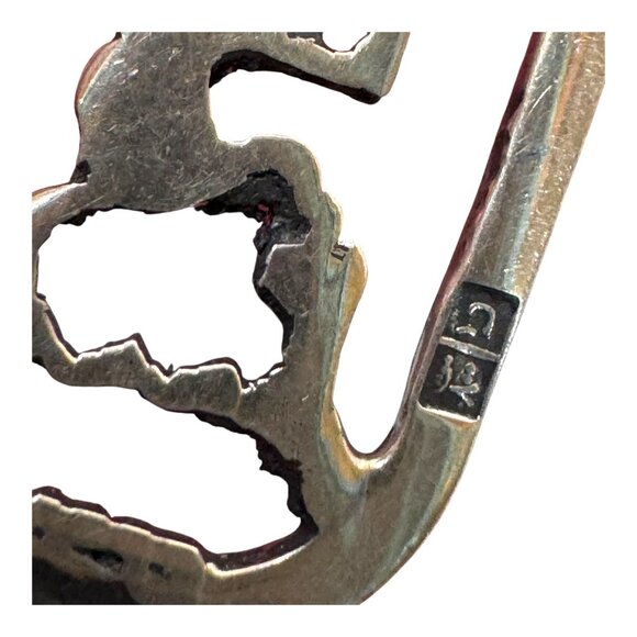 Sterling Silver Egyptian Hieroglyphic Cartouche Pendant Necklace 925 Vintage - Picture 3 of 10